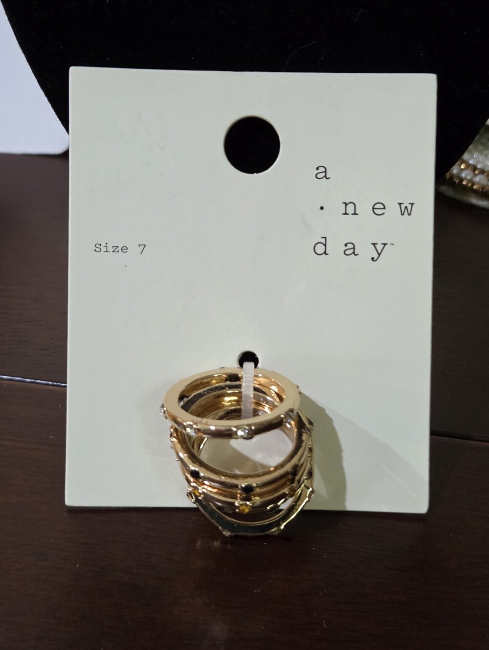 a new day Rose Gold Tone Mixed-Texture Stackable Ring Set Size 7 NEW